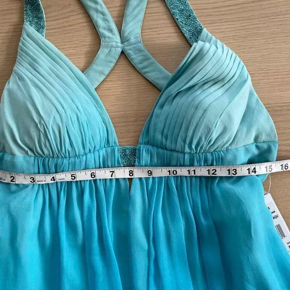 Aidan by Aidan Mattox Teal Mini Dress - Picture 8 of 11